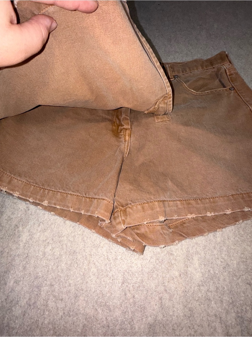 American Eagle Outfitters Brown Button-Front Denim Skort Shorts - Picture 4 of 9